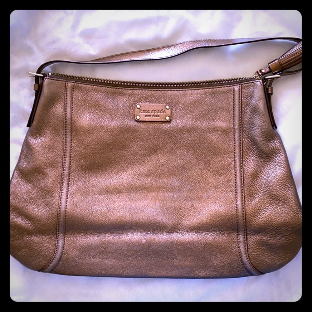 Kate spade bronze metallic over shoulder tote